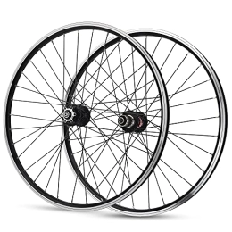 ZCXBHD Mountain Bike Wheel ZCXBHD MTB Wheelset 26 / 27.5 / 29in Aluminum Alloy Hub Disc / V Brake Quick Release 7 8 9 10 11 Speed Cassette Flywheel Double Wall 32 Holes (Color : Black, Size : 27.5in)