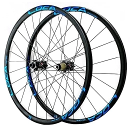 ZCXBHD Mountain Bike Wheel ZCXBHD Ultralight Wheelset 26" / 27.5" / 29" Mountain Bike Front and Rear Wheel Disc Brake MTB Bicycle Aluminum Alloy Rims 8 9 10 11 12 Speed Thru Axle 24 Holes (Color : Blue, Size : 26in)