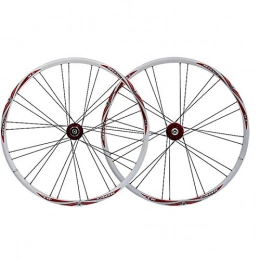 ZNND Mountain Bike Wheel ZNND Mountain Bike Wheelset 26 Inch MTB Double Wall Aluminum Alloy Disc Brake Cycling Bicycle Wheels 7 8 9 Speed Quick Release 24 / 28H (Color : E)