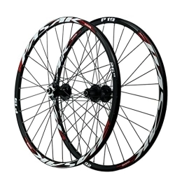 ZYHDDYJ Mountain Bike Wheel ZYHDDYJ Bicycle Wheelset Mountain Bike Wheelset 26 / 27.5 / 29 Aluminum Alloy Rim Black Hub 32 Holes Disc Brake MTB Wheels Front 2 Rear 5 Bearing 7-11 / 12speed (Color : Red, Size : 26inch)