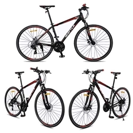 Dsrgwe vélo Dsrgwe VTT, 26inch VTT, Vélos de Montagne en Alliage d'aluminium, Double Frein à Disque et Suspension Avant Lock, 27 Vitesses (Color : Black+Red)