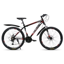 LIANAI vélo LIANAI zxc Bikes 26 pouces 21 vitesses alliage d'aluminium fourche suspension vélo double frein à disque VTT et garde-boue (couleur : rouge)
