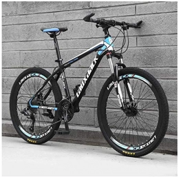 LKAIBIN vélo LKAIBIN Vélo de cross pour sports de plein air, VTT 24 vitesses, 26 pouces, double frein à disque, suspension avant, acier à haute teneur en carbone, noir