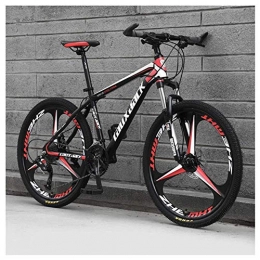 LKAIBIN Vélo de montagnes LKAIBIN Vélo de cross pour sports de plein air, VTT 26", roues à 3 rayons avec double freins à disque, suspension avant, vélo pliable 27 vitesses, rouge