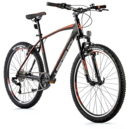 Leaderfox vélo Velo Musculaire VTT 26 Leader Fox MXC 2023 Homme Noir Mat-Orange 8V Cadre 16 Pouces (Taille Adulte 160 à 168 cm)