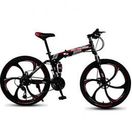 Ping Vélos de montagne pliant Vélo de montagne pour adulte, roues de 26 pouces, vélo à 21 vitesses à suspension complète engrenages VTT freins à double disque vélo de montagne, VTT semi-rigide en acier à haute teneur en carbone