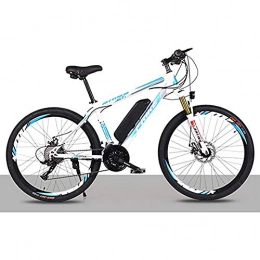 WXX vélo WXX 26 Pouces Double Frein Disque Vitesse Variable lectrique Vlo avec Amovible Au Lithium-ION De Grande Capacit (36V 250W 8AH) Hors Route d'une Bicyclette Assiste, White Blue, 21b