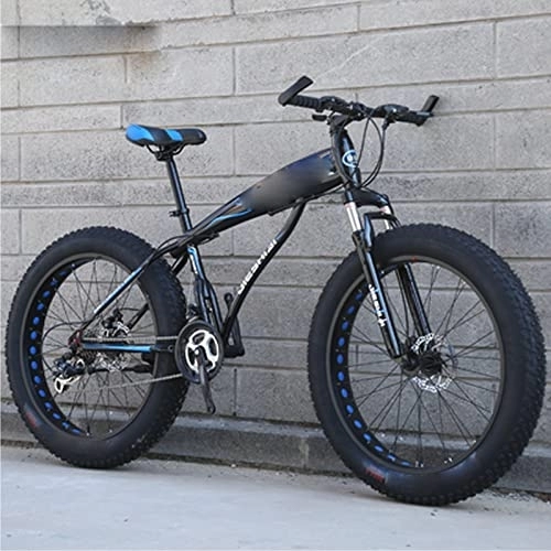 Fat Tyre Mountain Bike : ASUMUI Pneumatico da 26 pollici di spessore Mountain bike a ruota grande a velocità variabile ultra larga, bicicletta per studenti adulti in motoslitta (blue 7)