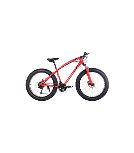 Fat Tyre Mountain Bike : Bici Fuoristrada Fat Bike con Ruote Anti-punzonatura 26x4 Pollici e Cambio Shimano (Rosso)