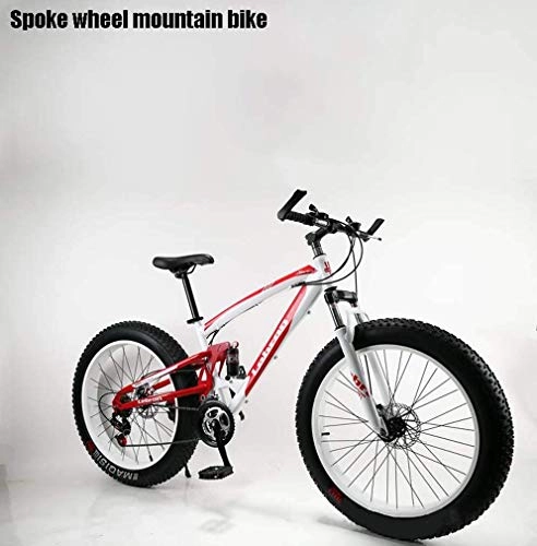 Fat Tyre Mountain Bike : Bici Mens Fat Tire Mountain Bike Variabile Biciclette per Adulti velocit Neve, Biciclette Beach Cruiser Bikes 4.0 Largo 26 Pollici Ruote