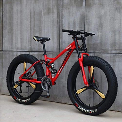 Fat Tyre Mountain Bike : Bicicletta da Fuoristrada a velocità variabile per motoslitta da Spiaggia per Adulti Super Wide Tire Mountain Bike Maschio e Studentessa Bicicletta da 26 Pollici