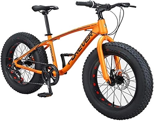 Fat Tyre Mountain Bike : Biciclette Bambini di montagna, 20 pollici a 9 velocità Fat Tire Anti-Slip biciclette, telaio in alluminio a doppio freno a disco della bicicletta, Hardtail mountain bike, (Color : Beige)