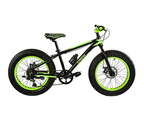 Fat Tyre Mountain Bike : Casadei Bicicletta Ragazzo MTB 20 Fat Bike CW Nero - Verde Fluo Opaco