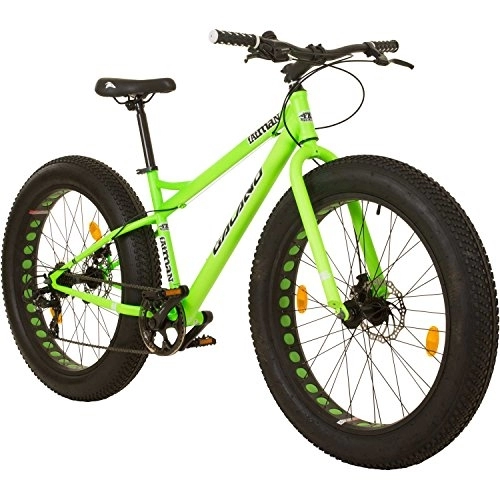 Fat Tyre Mountain Bike : Coyote Fatman 4.0' Fat Tyre Fatbike, bicicletta da 26 pollici con pneumatici da 66 x 10 cm, verde fluo
