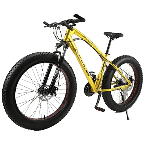 Fat Tyre Mountain Bike : EASSEN Bike di Spostamento del Freno a Dual Disco a Dual Disco della motoslitta per Adulti, Drivetrain del Posizionamento della velocità 24 / 27, Drivetrain della velocità, f gold-24