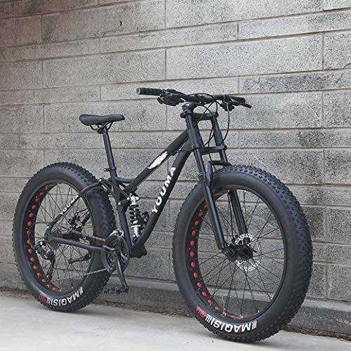 Fat Tyre Mountain Bike : Fat Tire - Bicicletta da neve da 26", mountain bike da uomo, con doppio telaio di sospensione e sospensione, forchetta per fuoristrada e mountain bike, per adulti