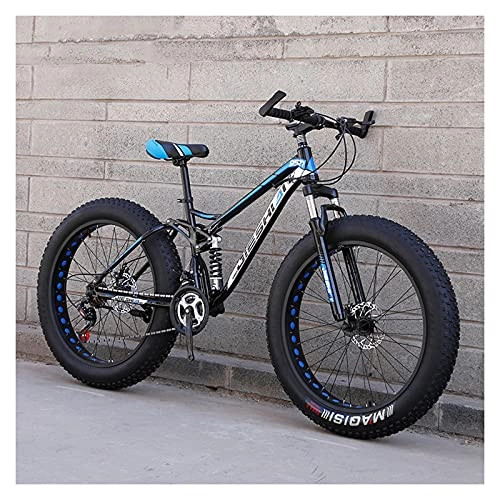 Fat Tyre Mountain Bike : Fat Tire Mountain Bike 24"Ruota 4" Pneumatici Larghi Shimano 27 velocità Bicicletta per Adulti Dual Disc Brake Bicicletta A Doppia Sospensione per Teenager, D