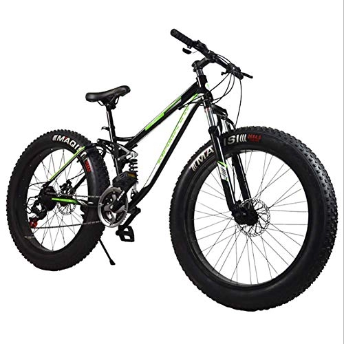 Fat Tyre Mountain Bike : GuoEY Mountain Bike Discesa MTB Bicicletta / Bicicletta Mountain Bike Bike, Telaio in Lega di Alluminio 21 velocità 26"* 4.0 Fat Tire Mountain Bike Fat Bike, Verde, 26"