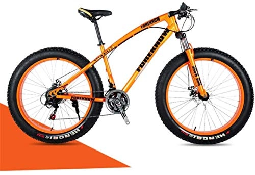 Fat Tyre Mountain Bike : HCMNME Mountain Bikes, velocità variabile da 20 Pollici Spiaggia Fuori Strada Snowmobile Super Wide Tire Mountain Bike Ruota Raggio Telaio in Lega con Freni a Disco (Color : Orange, Size : 30 Speed)