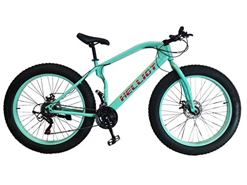 Fat Tyre Mountain Bike : Helliot Bikes Bull Blue, Fatbike Unisex-Adult, Blu, M-L