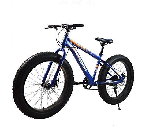 Fat Tyre Mountain Bike : HYCy MTB Mountain Bike per Adulti, Telaio in Acciaio al Carbonio da 17 Pollici, 7 velocità, Ruote in Lega di Alluminio da 26 Pollici, Doppio Freno a Disco