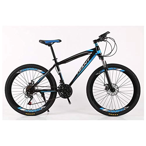 Fat Tyre Mountain Bike : KXDLR Mountain Bike Unisex / Biciclette 26 '' Wheel Leggero Ad Alta Acciaio al Carbonio Telaio 21-30 Costi Shimano Freni A Disco, 26", Blu, 21 Speed