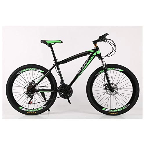 Fat Tyre Mountain Bike : KXDLR Mountain Bike Unisex / Biciclette 26 '' Wheel Leggero Ad Alta Acciaio al Carbonio Telaio 21-30 Costi Shimano Freni A Disco, 26", Verde, 21 Speed
