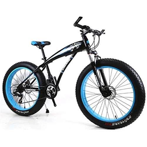 Fat Tyre Mountain Bike : LC2019 26 inch Mens Mountain Bike 7 / 21 / 24 / 27 Costi, Freni Neve Bici Fat Tire Strada della Bicicletta Pedali con Disco E Forcella Ammortizzata (Size : 7 Speeds)