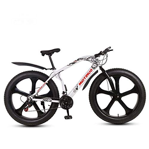 Fat Tyre Mountain Bike : LJLYL - Bicicletta da mountain bike, 26 pollici, Fat Tire, con telaio in acciaio al carbonio, freno a doppio disco, b, 21 speed