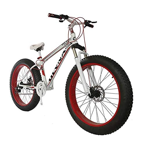 Fat Tyre Mountain Bike : LJYLF Maschile Mountain Bike, Fat Bike 26 Dimensioni delle Ruote Bicicletta grassa Snow Bike, 21 velocit Sospensione Completa Acciaio Doppio Freno a Disco Bicicletta MTB