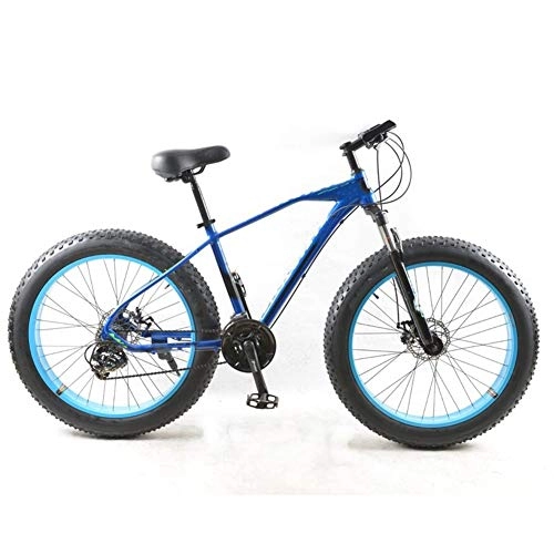 Fat Tyre Mountain Bike : LNSTORE Bicicletta Mountain Bike 26 * 4.0 Fat Bike 24 velocità Fat Tire Neve Biciclette Le Persone Bici Squisita fattura (Color : Blue, Size : 24 Speed)