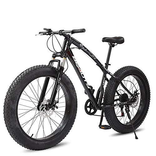 Fat Tyre Mountain Bike : LYRWISHJD 26 Pollici Ruote 4.0 Fat Tire Mountain Bike Neve Biciclette Biciclette in Bicicletta Strada con Sedile Regolabile e Sospensione Bold Forcella for Lavoro, Fitness, Outing, Sci di Fondo