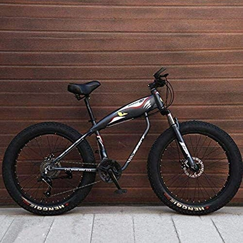Fat Tyre Mountain Bike : MJY Mountain Bike Bicicletta per adulti, Fat Mbire Hardtail Mbt Bike, telaio in acciaio ad alto tenore di carbonio, freno a doppio disco, ruote da 26 pollici 5-25, 21 velocità