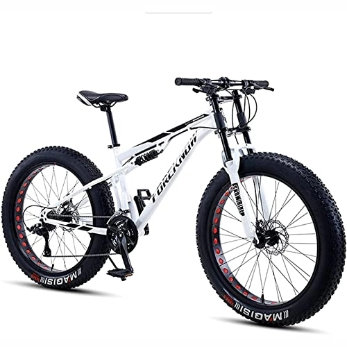 Fat Tyre Mountain Bike : Mountain-Bicycles Sport, mountain bike da uomo con pneumatici grassi per tutti i terreni, trasmissione 21 / 24 / 27 / 30 velocità, ruote da 26 pollici, pneumatici larghi 11 cm, D, 27 speed