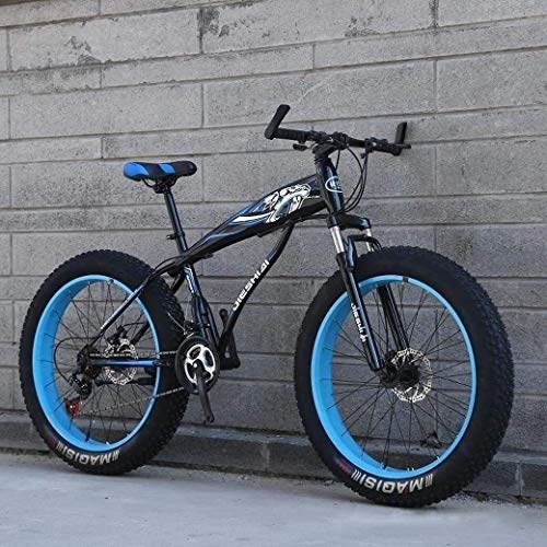 Fat Tyre Mountain Bike : Mountain Bike, 24" / 26" Ruota della neve bici, 21 marce a doppia freno a disco, forte ammortizzante della forcella anteriore, Outdoor Off-Road Beach Bike (Color : E)