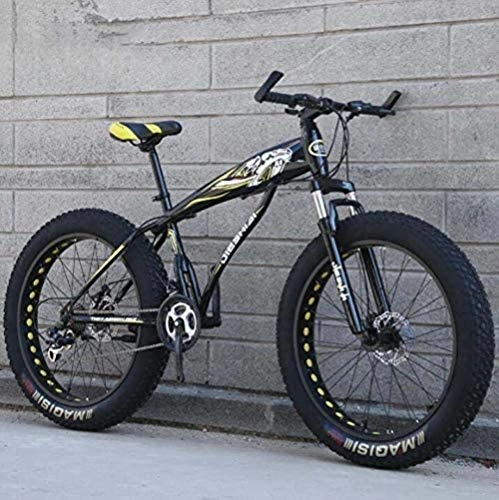 Fat Tyre Mountain Bike : Mountain bike BMX Fat Tire Mountain Bike della bicicletta for gli uomini delle donne, Hardtail MBT Bike, ad alta acciaio al carbonio Telaio ammortizzanti Forcella anteriore, doppio freno a disco