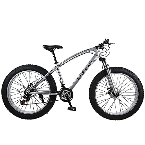 Fat Tyre Mountain Bike : Mountain bike da 26 pollici, bici per pneumatici grassi, bici da trail di montagna completa a 30 / 27 / 24 / 21 / 7 velocità, freno a doppio disco, telaio in acciaio ad alto tenore di carb