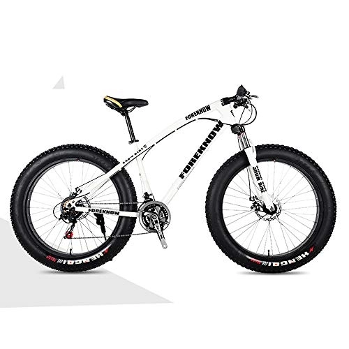 Fat Tyre Mountain Bike : Mountain Bike per Adulti, Freni A Doppio Disco Anteriori E Posteriori, Bici da Spiaggia con Pneumatici Grassi Ammortizzanti, A, 24 inch 27 Speed