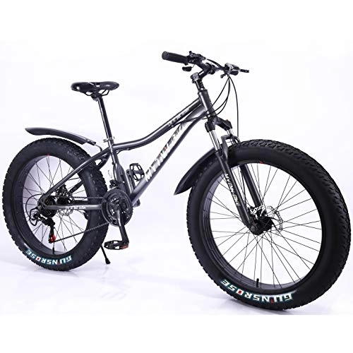 Fat Tyre Mountain Bike : MYTNN Fatbike - Mountain bike da 26 pollici, 21 marce, Shimano Fat Tyre, 47 cm, RH Snow Bike Fat Bike (grigio)