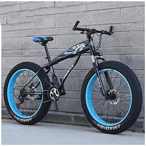 Fat Tyre Mountain Bike : N&I Fat Tire Hardtail Mountain Bikes con sospensione anteriore per adulti e donne, 4 ampie tiri anti-slittamento, mountain bike high-con, in acciaio, Dual Disc Bike