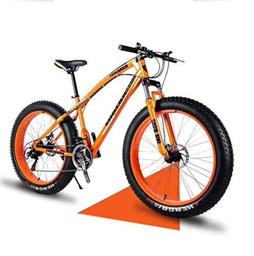 Fat Tyre Mountain Bike : N&I Fat Tire Mountain Bike Beach Snow Bicycle Beach Bike Double Disc Brake 20 inch Cruiser Bikes 4.0 Wide Wheels Adult Snow Bicycle Red 24Speed Red 21 Speed