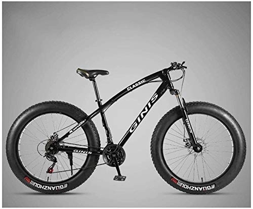 Fat Tyre Mountain Bike : Outdoor Mountain Bike, MTB, MTB Biciclette, Fat Tire, sospensione anteriore, doppio freno a disco, da 26 pollici, hardtail, Mtb, alto tenore di carbonio in acciaio, 21 costi, Sport Bike, Uomini Donne