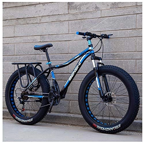 Fat Tyre Mountain Bike : QMMD Adulti Mountain Bike 26 Pollici, 7-21-24-27- velocità Biciclette Grande Pneumatico, Telaio in Acciaio ad Alto Tenore di Carbonio, Mountain Biciclette, B Spokes, 27 Speed