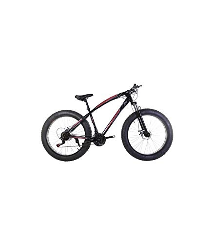 Fat Tyre Mountain Bike : Riscko Bici Fuoristrada Fat Bike con Ruote Anti-punzonatura 26x4 Pollici e Cambio Shimano (Nero)