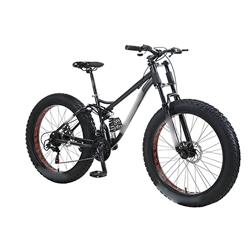 Fat Tyre Mountain Bike : TABKER Bicicletta Mountain Bike Bike Men And Women Bicycles Student Variable Speed Beach Snowmobile Wide Tires Fat Tires