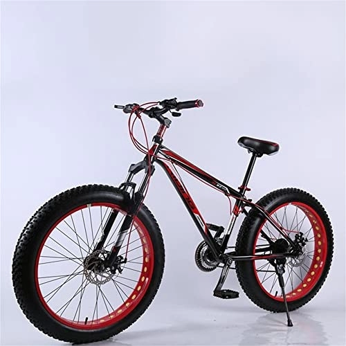 Fat Tyre Mountain Bike : TAURU Mountain Bike per adulti da 26 pollici, mountain bike da neve, mountain bike, telaio in alluminio, doppio freno a disco (rosso1)