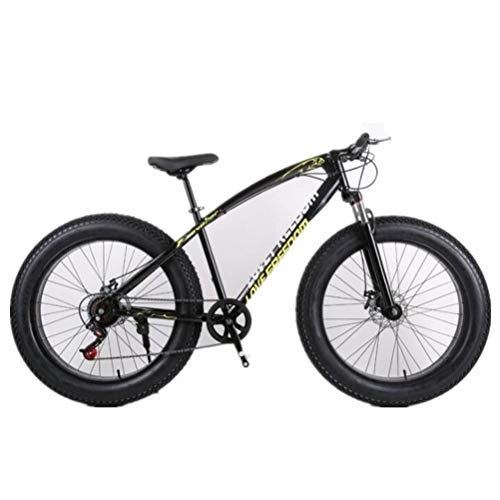 Fat Tyre Mountain Bike : Tbagem-Yjr Snow Mountain Bike, Ruote da 26 Pollici Fuori Strada Bicicletta Freno A Doppio Disco Pneumatico Largo (Color : Black, Size : 27 Speed)