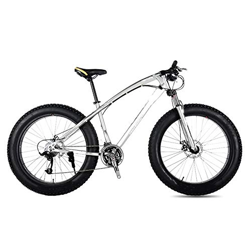 Fat Tyre Mountain Bike : THENAGD velocità Variabile Cross Country, Motoslitta da Spiaggia Adulto Super Larga Pneumatico Mountain Bike per Ragazzi e Ragazze 21speed Silver