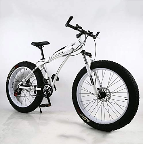 Fat Tyre Mountain Bike : WellingA Fat Tire Mountain Bike per adolescenti di uomini e donne adulti, ruote da 26 pollici, telaio in acciaio ad alto carbonio, freno a disco meccanico, 004, 24inch