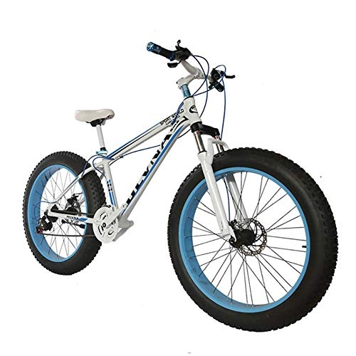 Fat Tyre Mountain Bike : Wghz Fat Bike 26 Dimensioni Ruota e Uomini Genere Grasso Bicicletta da Bici da Neve, Moda MTB 21 velocità Sospensione Completa Acciaio Doppio Disco Freno Mountain Bike MTB Bicicletta, A6